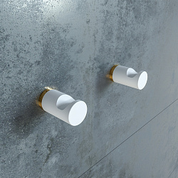 Комплкект одинарных крючков, сплав металлов, Petite, белый матовый с желтым золотом, IDDIS, PET2SY1i