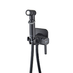 Встраиваемый смеситель с гигиеническим душем, латунь/чёрный LM7165BL