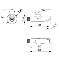 Project Кран ½” для бани, хром, LM4690C