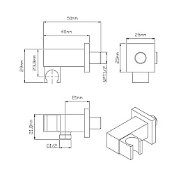 Ручной душ с шлангом VSHN-41HCH, хром, , шт
