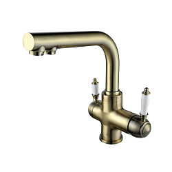 Смеситель для кухни с подключением к фильтру питьевой воды, высота излива 24 см, длина 21 см, латунь