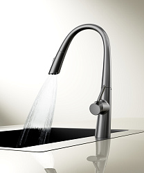 Смеситель для кухни Vincea VKF-176GM, вороненая сталь, , шт