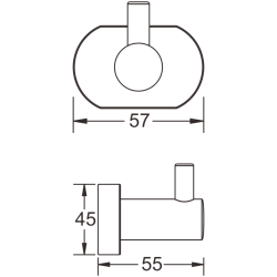 Крючок (круг) одинарный, черный матовый B90105-1