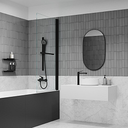 Смеситель для ванны, матовый черный, Parker, IDDIS, PARBL02i02WA