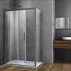 Душевой уголок Soft VSR-3SO9015CLGM, 1500*900, вороненая сталь, стекло прозрачное, , шт