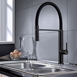 Смеситель для кухни Vincea VKF-114MB, черный, , шт