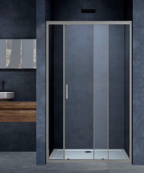 Душевая дверь Alpha VDS-3AL110CLGM, 1100, вороненая сталь, стекло прозрачное, , шт