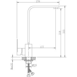 Смеситель для кухни, нержавеющая сталь HB70807