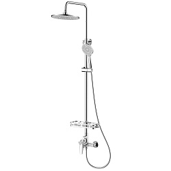 VERBA Душевая система с верхним душем Ø25 см,  регулируемая высота 1,07~1,67м, латунь/хром, LM11460C