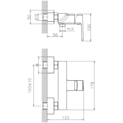 Гигиенический душ, латунь, хром HB55176