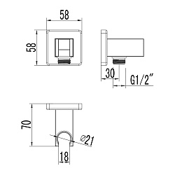 Подключение для душевого шланга, латунь/хром LM4585C