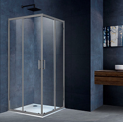 Душевой уголок Alpha VSS-3AL900CLGM, 900*900, вороненая сталь, стекло прозрачное, , шт