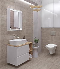 Столешница для тумбы п/рак. подвесная: MODUO 140, дуб, Сорт1