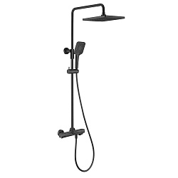 Душевая стойка Next VSFS-1N1TMB термостатическая с изливом, 25см верх душ, черный, , шт