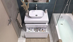 Тумба подвесная Unit 80, выс. 40, выдв. ящик, внутр. ящик, белый матовый