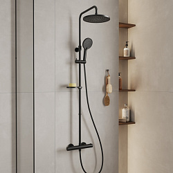 Удлинитель штанги для душевой системы, круглый, черный матовый, Ideal Spa, Milardo, ILS30BRM38