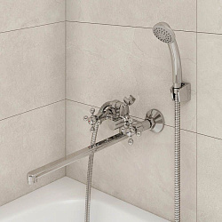 Смеситель для ванны с длинным изливом, Duplex, Milardo, DUPSB02M10