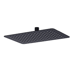 Лейка душевая верхняя, прямоугольная, 30х20см, нерж. сталь/чёрный