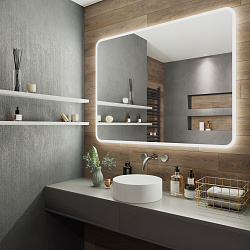 Зеркало/LED-подсветка/антизапотевание/2 кнопки (120см*80см)Amazon/AQUA DE MARCO