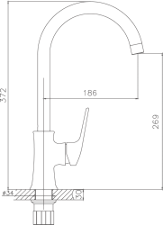 Смеситель для кухни, латунь, хром HB70165