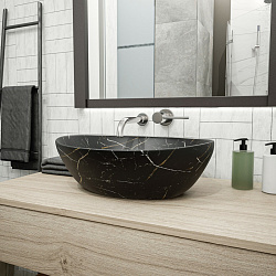 Corpa Nera Rossini/Россини  40 раковина накладная, черный мрамор