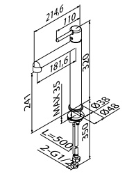 Cмеситель для настольного умывальника, золотой матовый, Aiger, IDDIS, AIGMG01i01