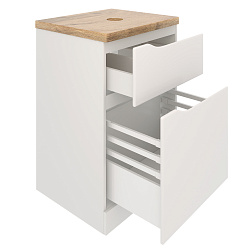 Тумба NORDIC 60 /1 ящ+корзина /напольная/белая/под столешницу/AQUA DE MARCO