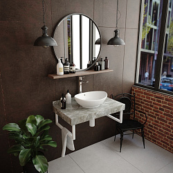 Corpa Nera Grossi/Гросси столешница 80 под раковину керамогранит, серый мрамор