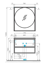 Зеркало Лофт Фабрик 80 Дуб Эндгрейн