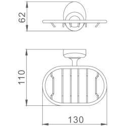 Мыльница металлическая, хром HB1602-1