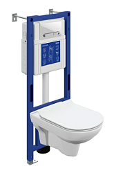 Комплект CITY CO DPL EO slim инсталляция AQUA 40 SMART M кнопка ESTETICA пластик белый с рамкой хром