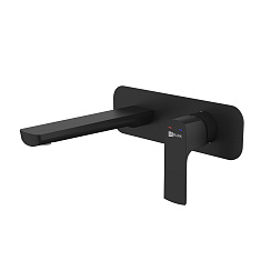 Встраиваемый смеситель для раковины, длина излива 20 см, латунь/чёрный