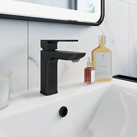 Смеситель для умывальника, черный, Slide, IDDIS, SLIBL00i01