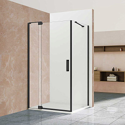 Душевой уголок Extra VSR-1E809010CLB, 800/900*1000, черный, стекло прозрачное, , шт