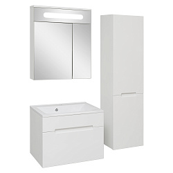 Зеркальный шкаф/белый/с подсветкой(65см)Olivia/AQUA DE MARCO