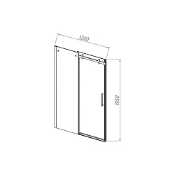 Душевая дверь Como-N VDS-4CN120CL, 1200, хром, стекло прозрачное, , шт