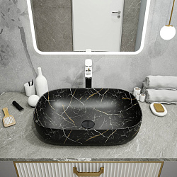 Corpa Nera Viotti/Виотти  60 раковина накладная, artceramic, черный мрамор
