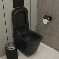 Corpa Nera Grossi/Гросси унитаз подвесной безободковый, черный матовый