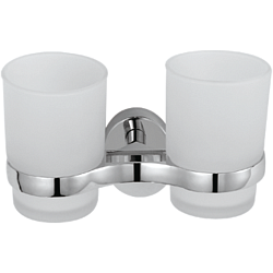 Держатель стакана , двойной, матовое стекло, хром HB1608