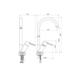 Смеситель для кухни Kitchen line, IDDIS, K11SB0Ji05