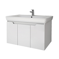 DREJA.eco Тумба Q (D), 80 см, подвесная, 3 дверцы, белый глянец (Дрея Q 80)