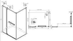 Душевой уголок Tesi VSRW-7TS9012CL, 1200*900, хром, стекло прозрачное, , шт