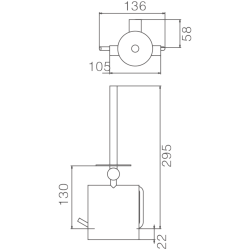 Держатель для туалетной бумаги с подставкой, хром HB8411