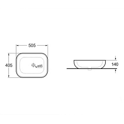 Раковина керамическая Vincea VBS-101MC, 500*400*140, накладная, цвет капучино матовый, , шт