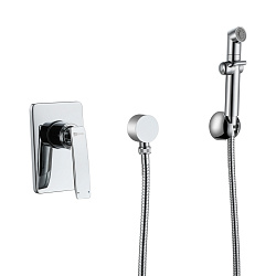 Встраиваемый смеситель с гигиеническим душем, латунь/хром LM6819C