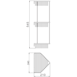 Полка металлическая решетчатая, угловая 3-ярусная HB335-2