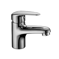 Смеситель для раковины, монолитный, высота излива 7 см, длина 11 см, латунь/хром