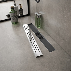 Corpa Nera Grossi/Гросси душевой трап 50 см с гидрозатвором, решетка из нержавеющей стали, хром