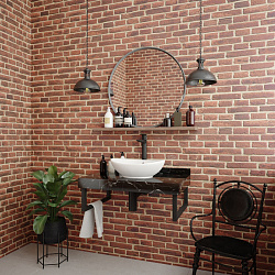 Corpa Nera Grossi/Гросси столешница 80 под раковину керамогранит, черный мрамор