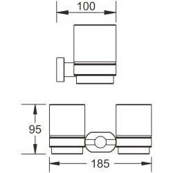 Стакан 2шт (круг), черный матовый B90108